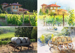 Comparison of vineyard paintings to reference photos - 1