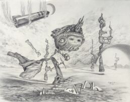 Starship Future Worlds 13 Surreal Drawing by Tim Gault