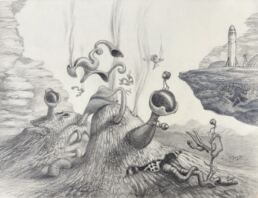 Starship Future Worlds 16 Surreal Drawing by Tim Gault
